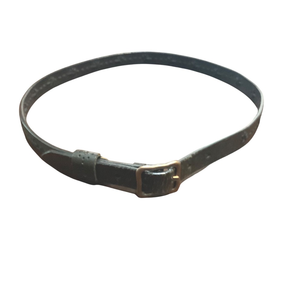 Dockers Black Genuine Leather Floral Embossed Belt Brass Buckle Women 31-35"